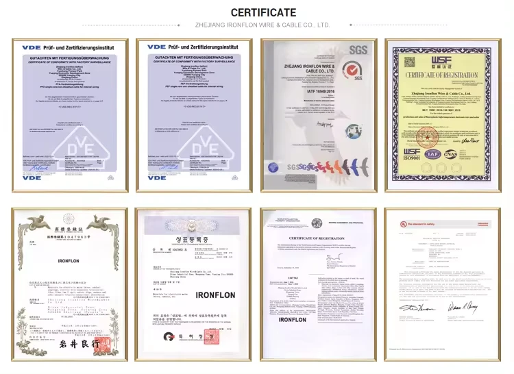 Tinned copper conductor certificate Tinned copper conductor certificate